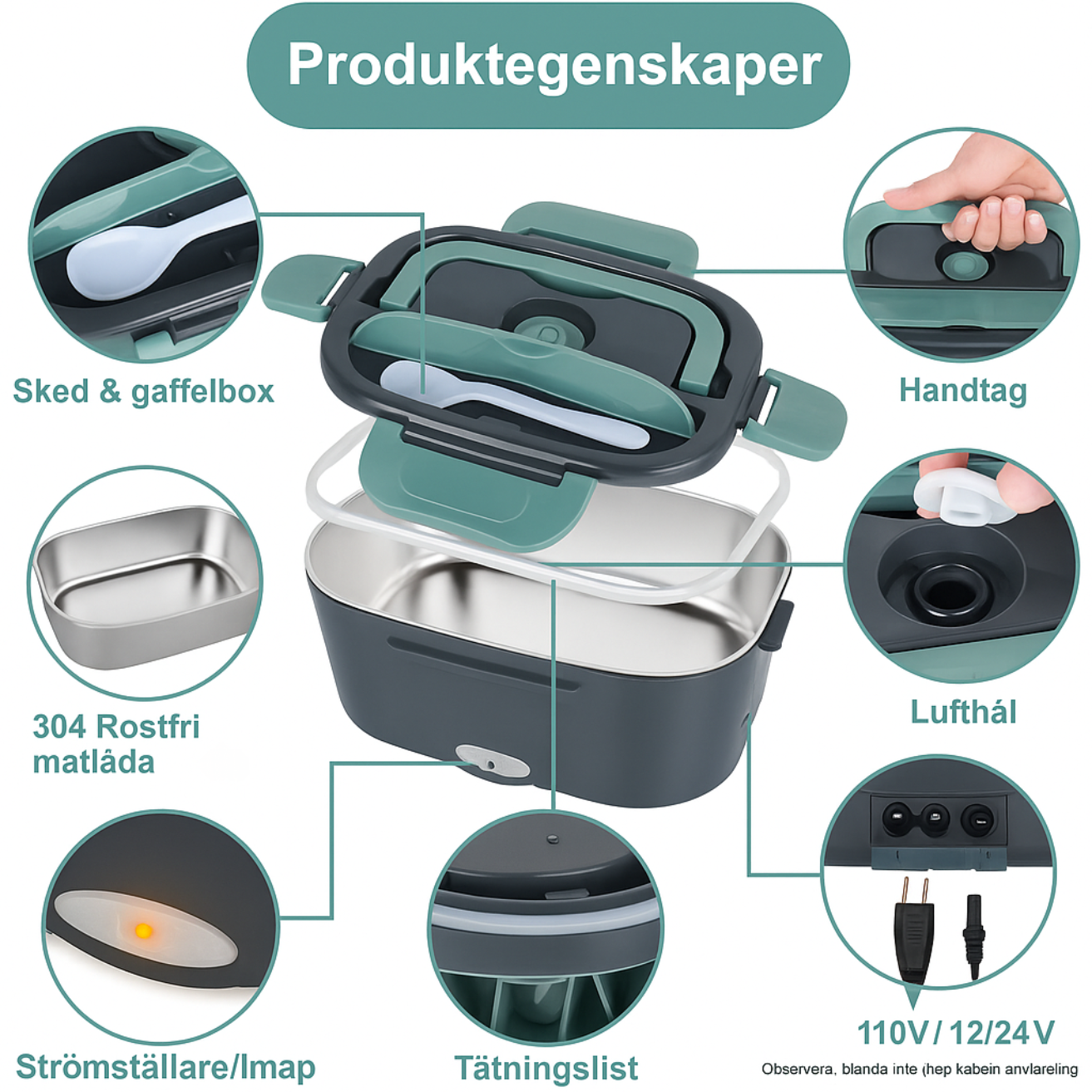 HeatMate Värmande Lunchlåda